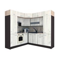 Bucatarie de Colt BIG GENA NEW DR. 210-230, Wenge / Decor K001